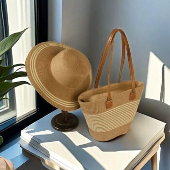 Sunkissed Straw Tote & Hat Set