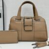 Urban Grid Buckle Tote Set – Handbag + Wallet