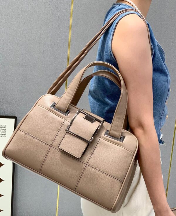 Urban Grid Buckle Tote Set – Handbag + Wallet