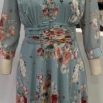 Sage Garden Ruched Waist Maxi Dress