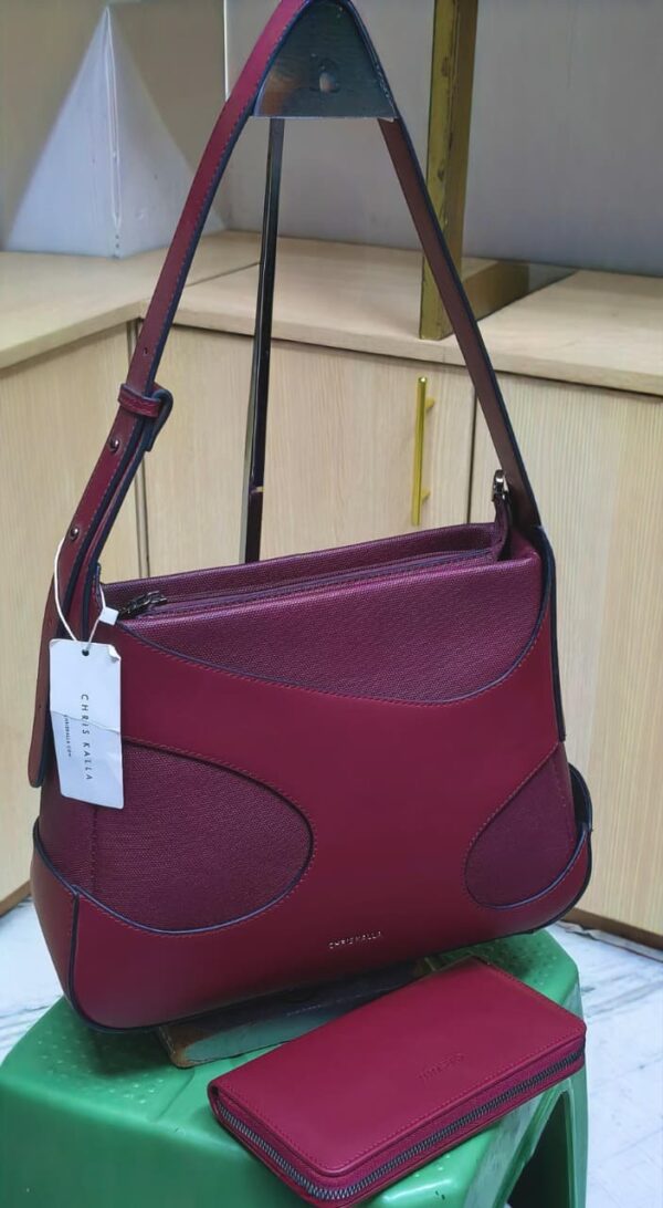 Susen Sculpted Canvas Hobo Set – Shoulder Bag + Wallet