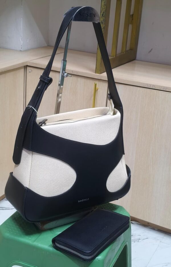 Susen Sculpted Canvas Hobo Set – Shoulder Bag + Wallet