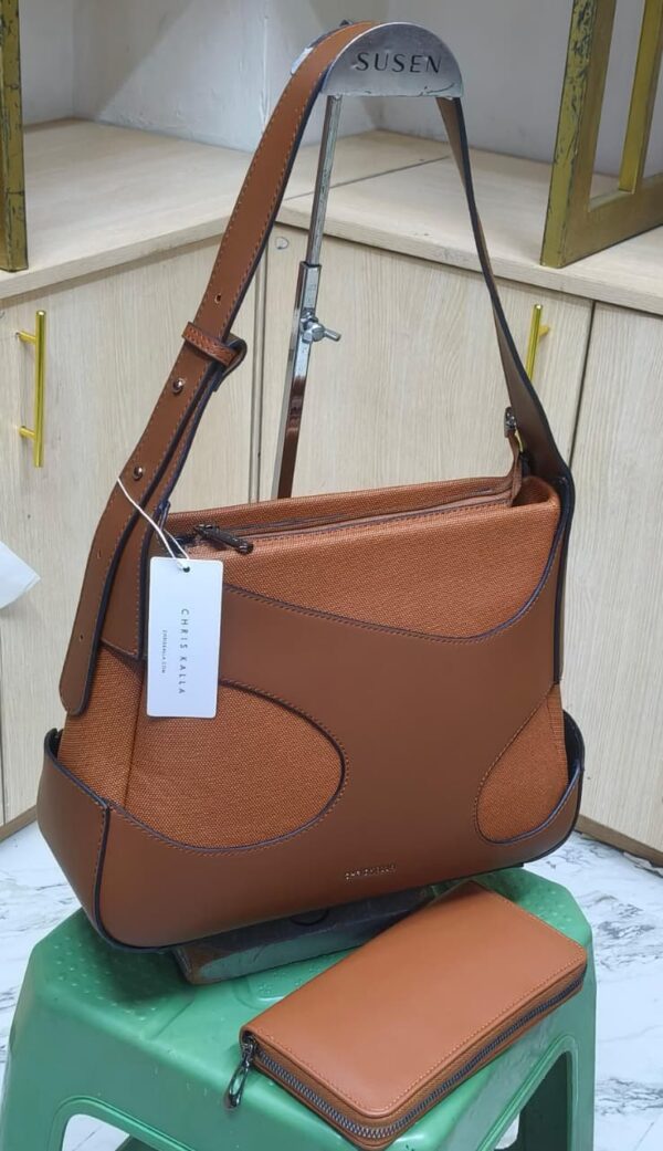 Susen Sculpted Canvas Hobo Set – Shoulder Bag + Wallet