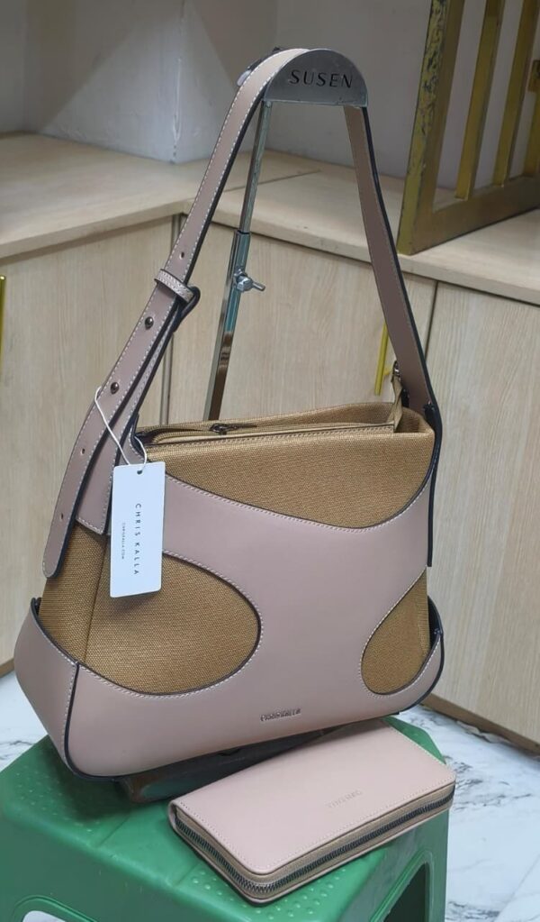 Susen Sculpted Canvas Hobo Set – Shoulder Bag + Wallet