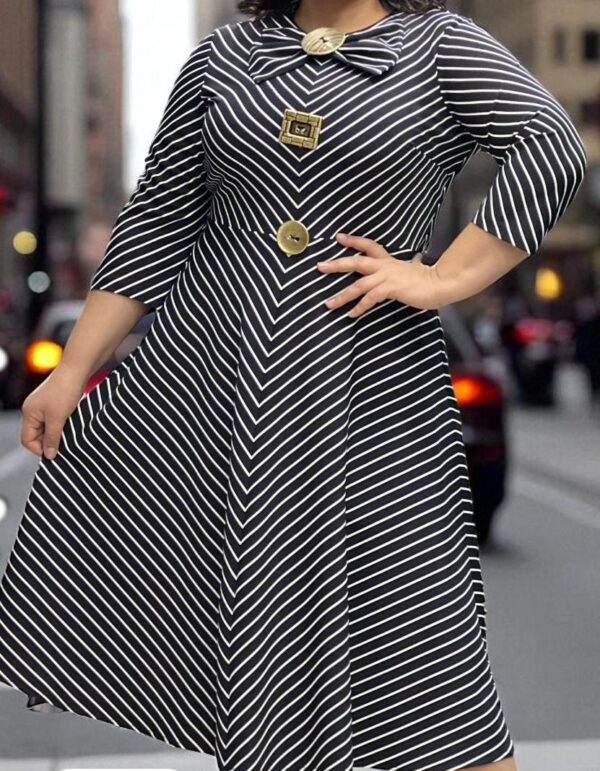 Chevron Stripe Statement Midi Dress