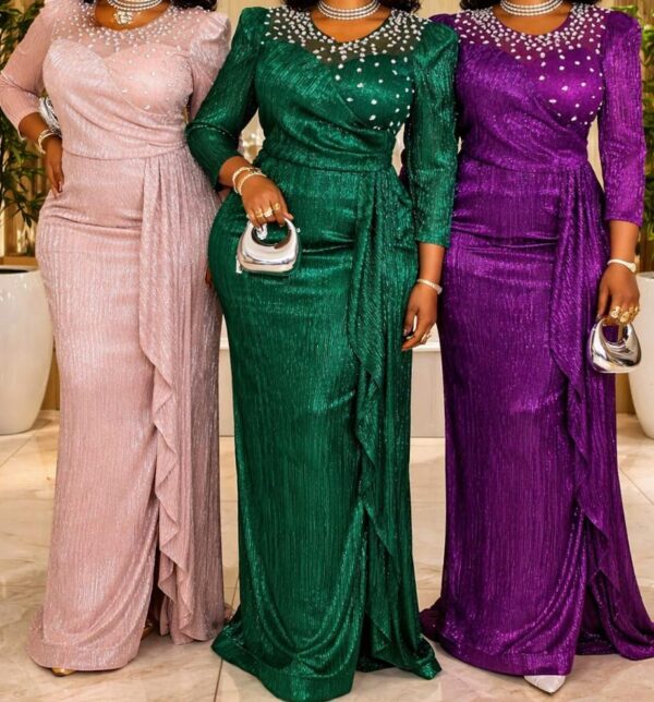 Aurora Embellished Metallic Gown