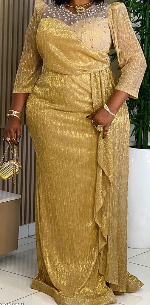Aurora Embellished Metallic Gown