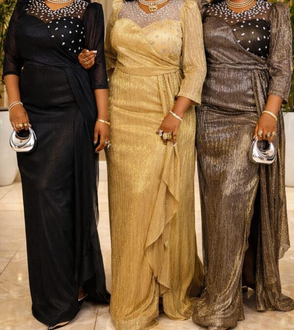 Aurora Embellished Metallic Gown