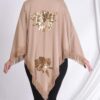 Sequin Bloom Fringe Poncho